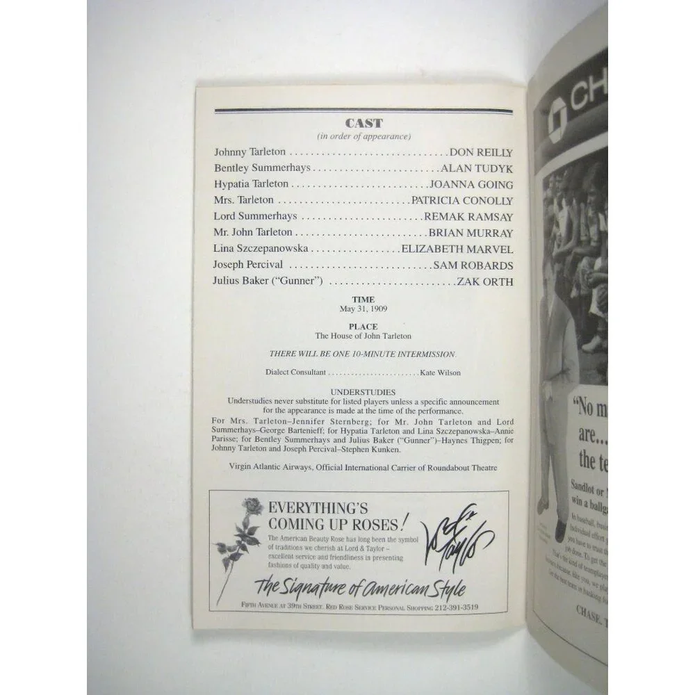Misalliance Playbill Shaw Roundabout Theatre October 1997 Don Reilly Alan Tudyk - Picture 4 of 6